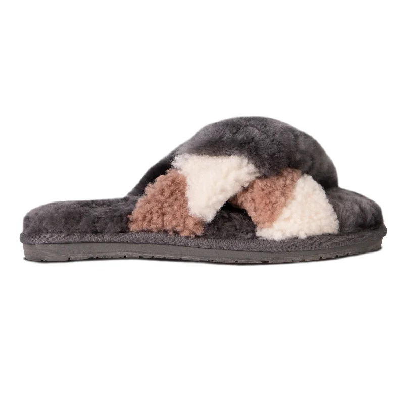Exclusive Designer Shoes Sale Ladies Duo-Tone Emma Sheepskin Slipper Grey/Brown