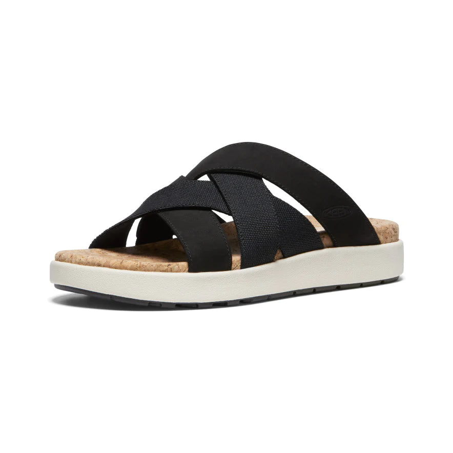 Fashionable Casual Loafers Keen Elle Mixed Slide Black Birch Women's