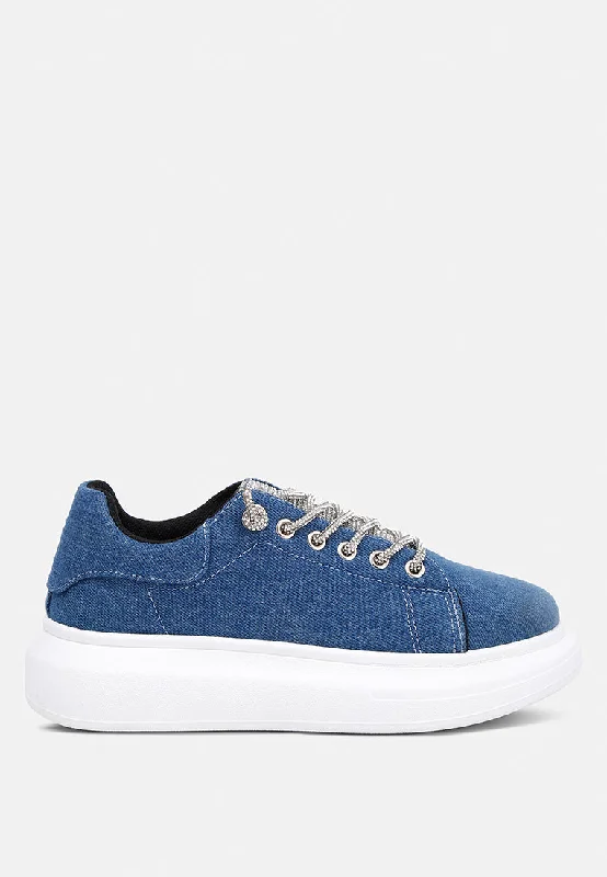 Best Women's Shoe Deals Ena Rhinestone Embellished Denim Sneakers