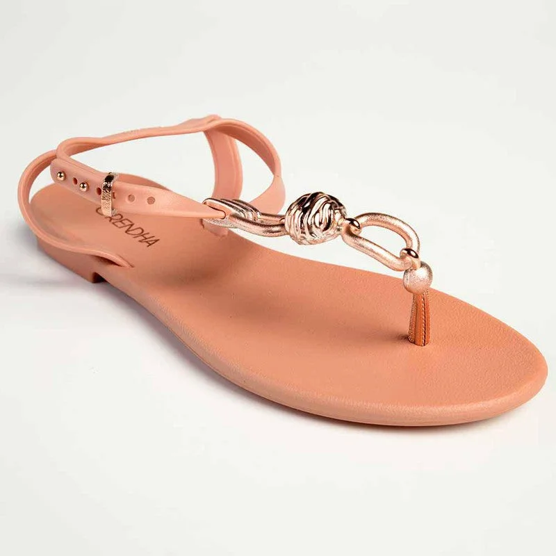 Grendha Slingback Sandals with Metal Trim - Nude