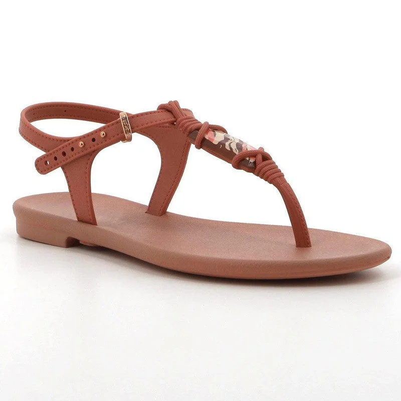 Grendha Slingback Sandals with Trim - Dark Nude