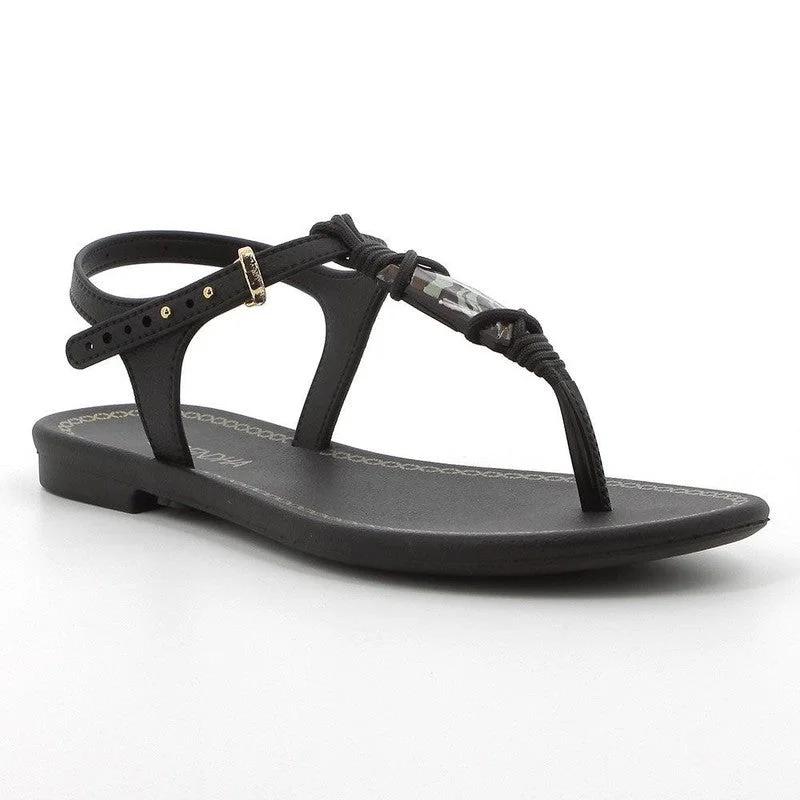 Grendha Slingback With Trim Sandals - Black