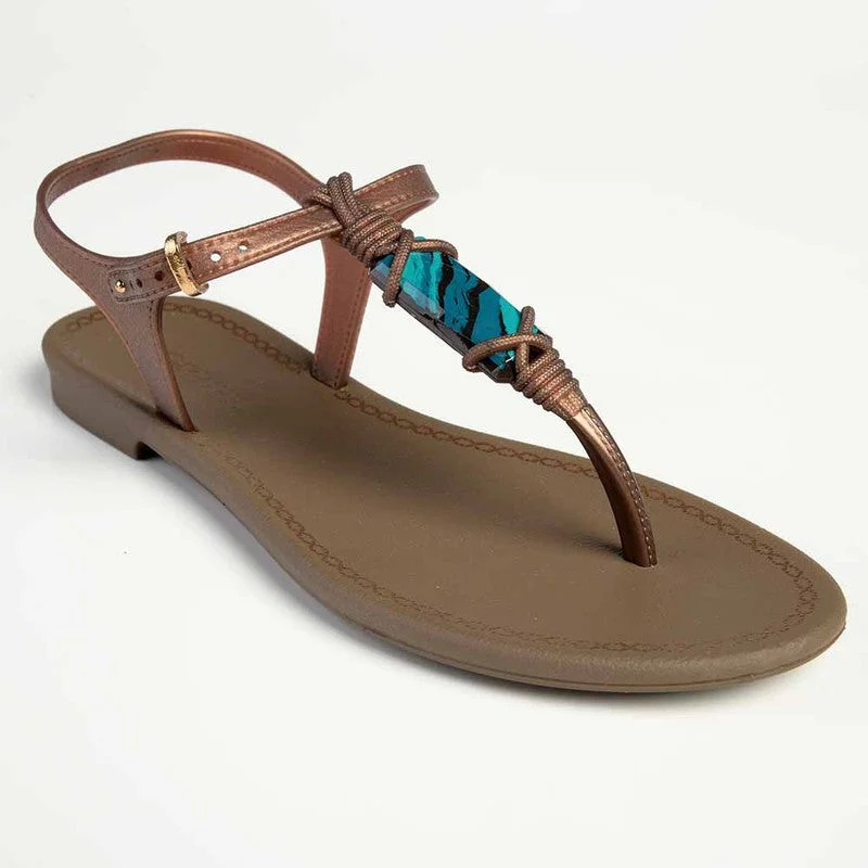 Grendha Slingback With Trim Sandals  - Brown/Bronze