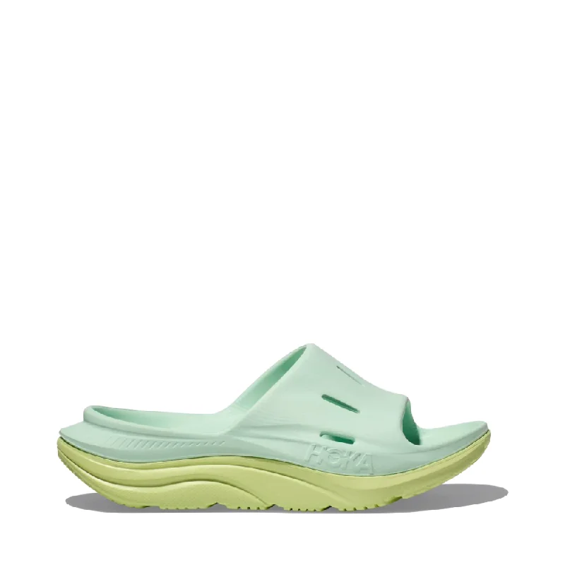 Exclusive Deals Online Hoka Ora Recovery Slide Sandal 3 in Aqua Breeze/Celery Juice