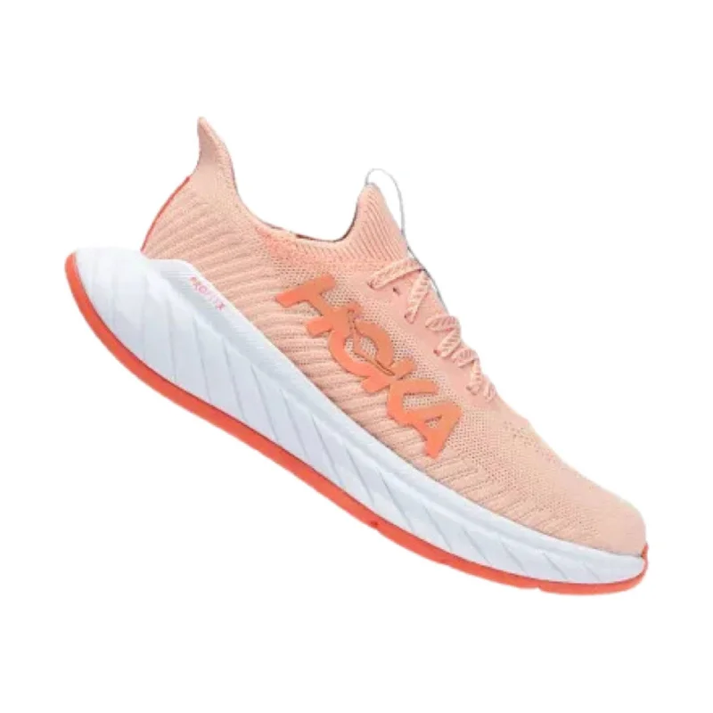 Comfortable Work Shoes HOKA Women's Carbon X 3 Running Shoes - Peach Parfait/ Summer Song