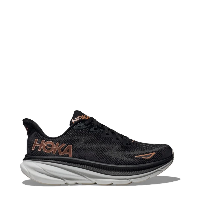 Modern Urban Slip-Ons Hoka Women's Clifton 9 Sneaker in Black/Rose Gold