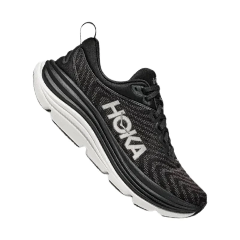 Women's Non-Slip Flats HOKA Women's Gaviota 5 Running Shoes - Black/White