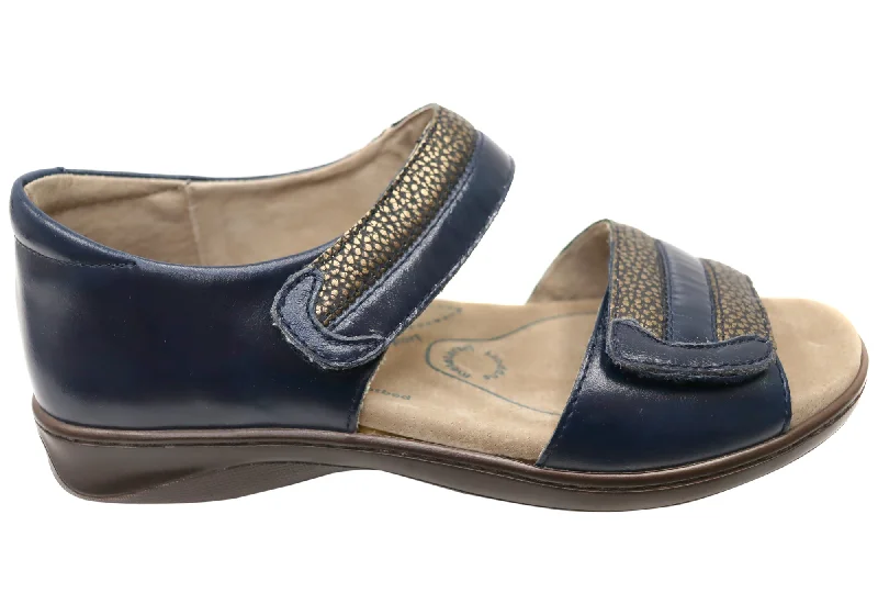 Ultra-Soft Flats Deal Homyped Dakota Womens Leather Wide Fit Sandals