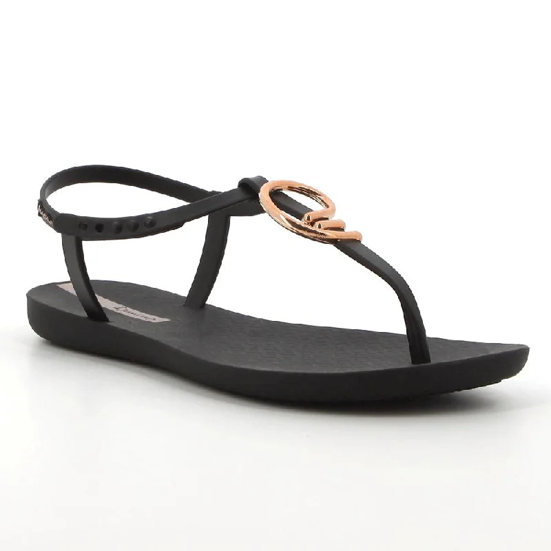 Ipanema Slingback With Gold Trim Sandal  - Black/Gold/Pink