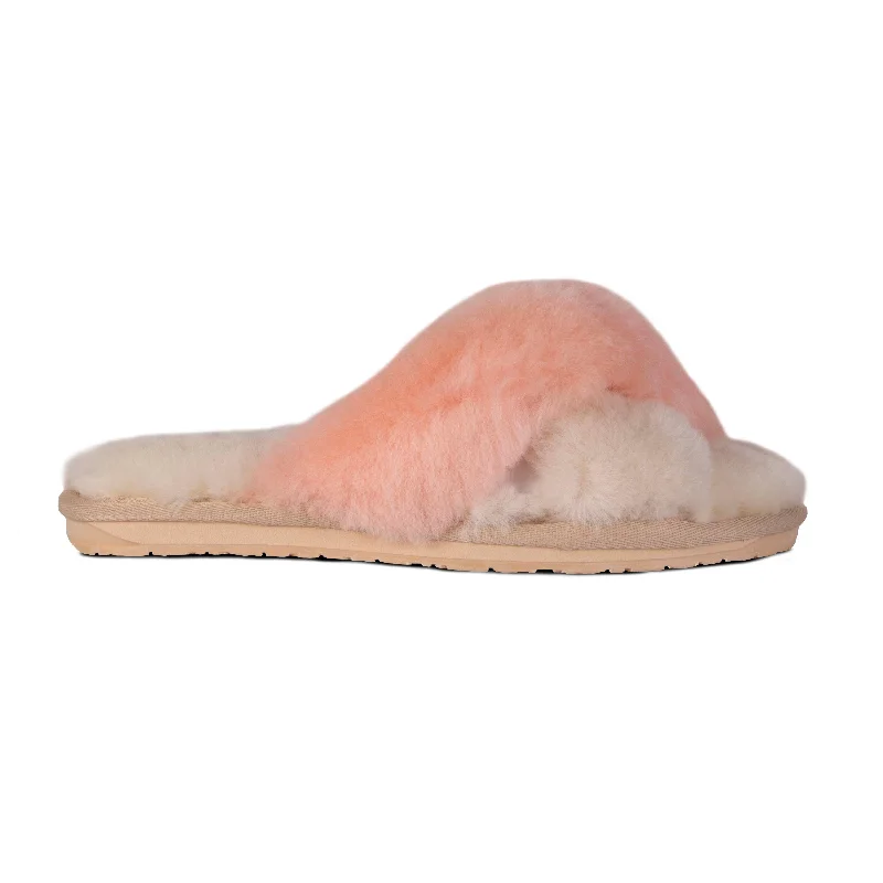Sophisticated Boots Sale Ladies Duo-Tone Emma Sheepskin Slipper Cream/Peach