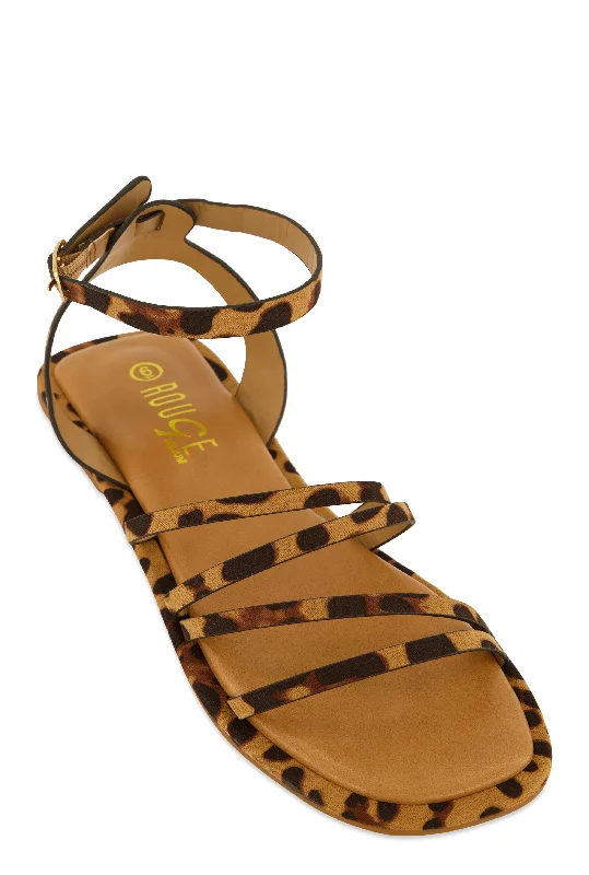 Contemporary Casual Deals Asymmetrical Strappy Flat Sandals