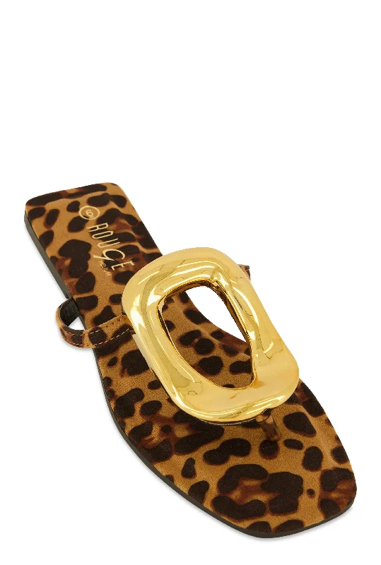Chic & Modern Sales Metallic Pendant Thong Slide Sandals