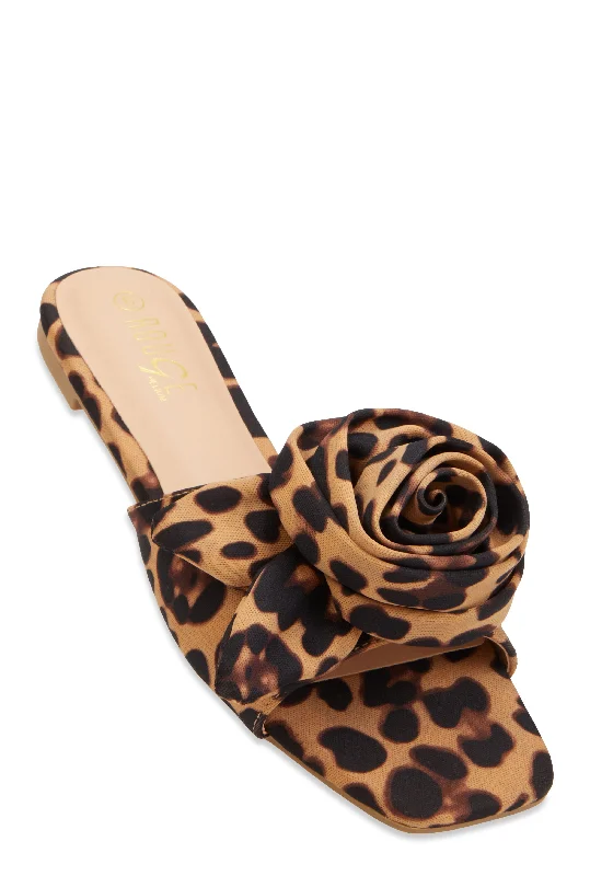 The Good Stuff Rose Band Square Toe Slide Sandals
