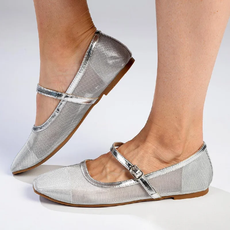 Madison Jackie Mesh Pump - Silver