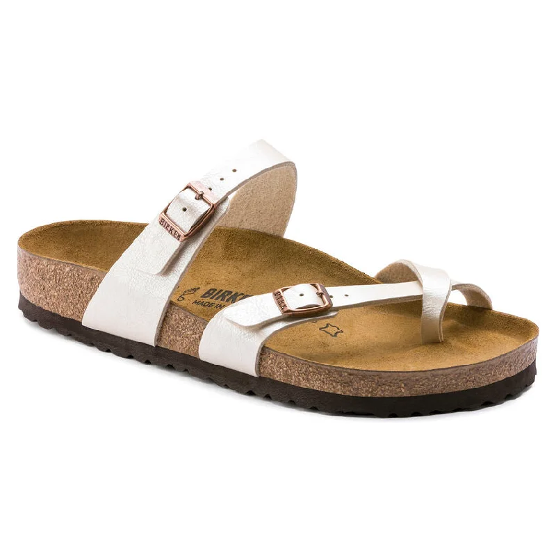 Ends Soon Birkenstock Mayari Birko-Flor Graceful Pearl White Women's