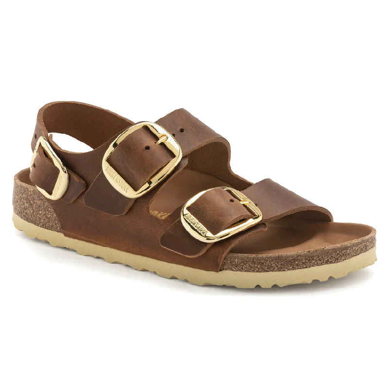 Romantic Fashion Discounts Birkenstock Milano Big Buckle Cognac Oiled Women's