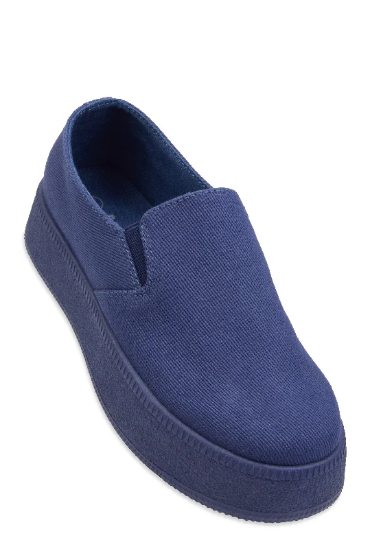 Style Redefined Low Platform Slip On Sneakers