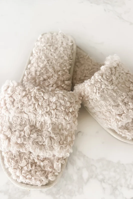 Durable Walking Shoes Sale Nightly Sherpa Slipper Beige