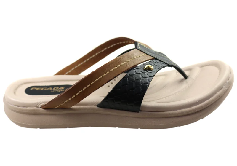 Vintage Boots Deals Pegada Vogi Womens Comfort Leather Thongs Sandals Made In Brazil