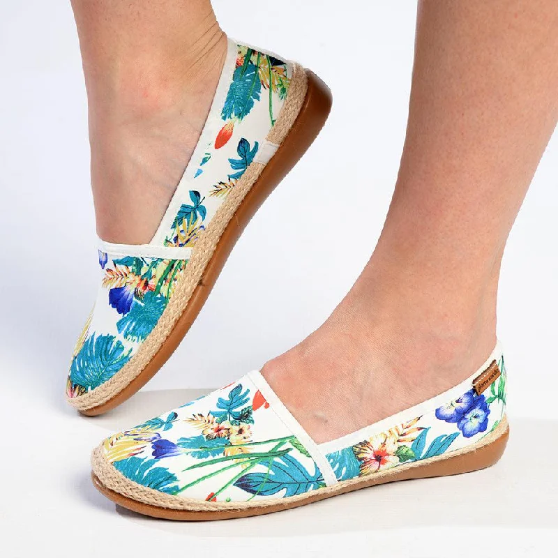 Pierre Cardin St Tropez Espadrille Slip On - White Floral