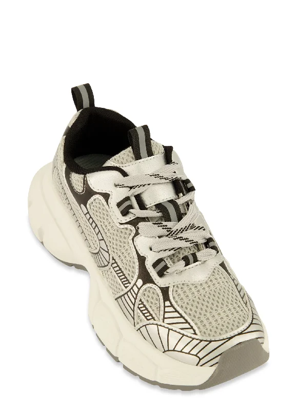 Fashion Deal Textured Knit Chunky Sneakers