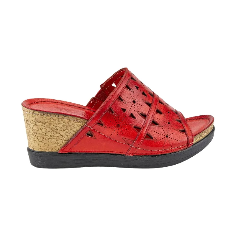 Unleash Your Fashion Spring Step Women's Fusawedge Sandals - Red