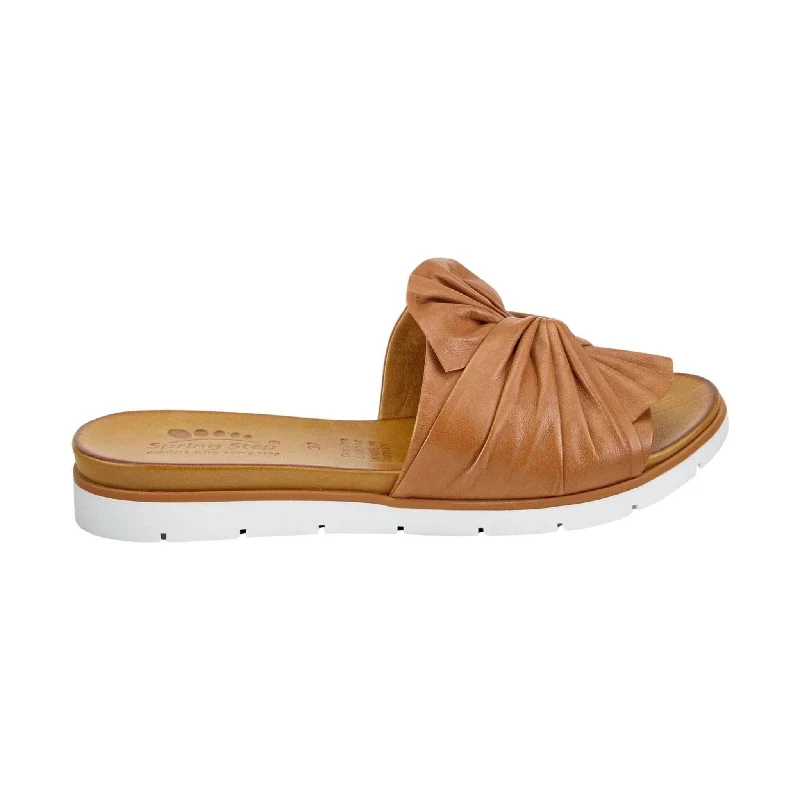 Fashion Forward Femininity Spring Step Women's Lavona Slide Sandals - Camel