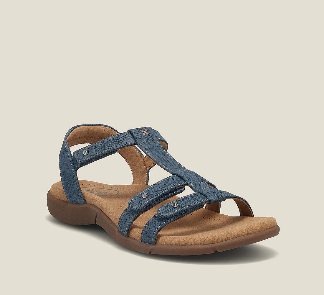 Limited-Time Shoe Deals Taos Trophy 2 Sandal Blue Embossed Women's