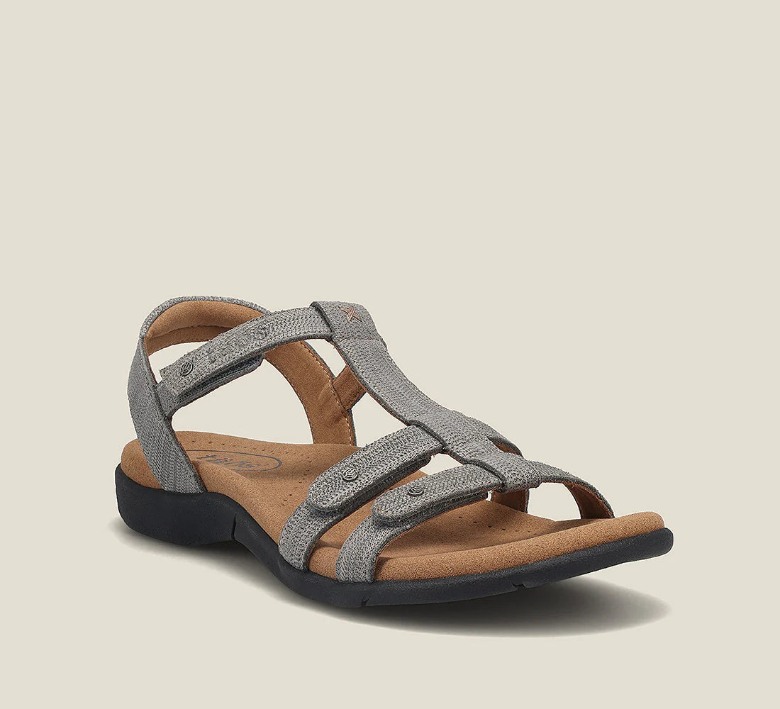Women's Flats Sale Taos Trophy 2 Sandal Grey Embossed Women's