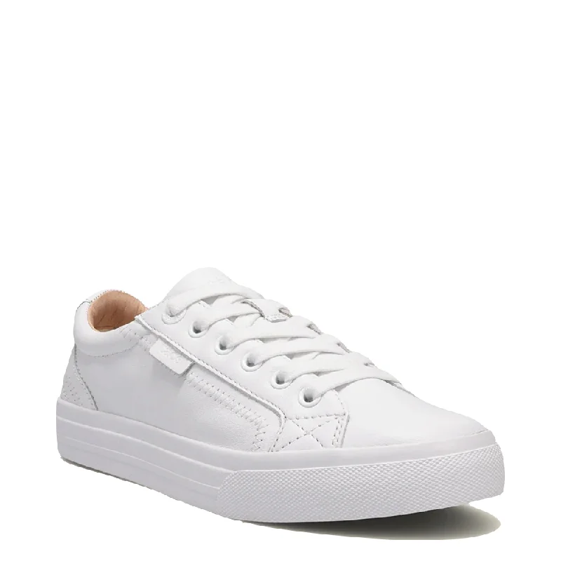 Versatile Fashion Shoes Taos Women's Plim Soul Lux Leather Sneaker in White