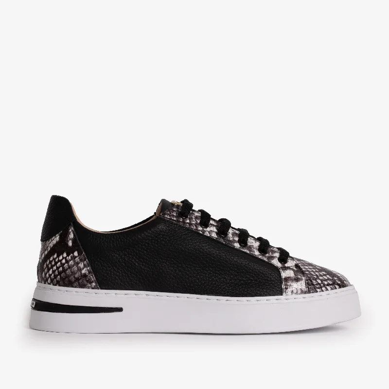 High-Quality Casual Shoes The Burano Black & White  Leather Women Sneaker