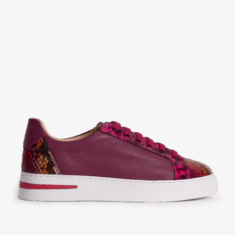 Women's Non-Slip Flats The Burano Purple & Fuchsia Leather Women Sneaker