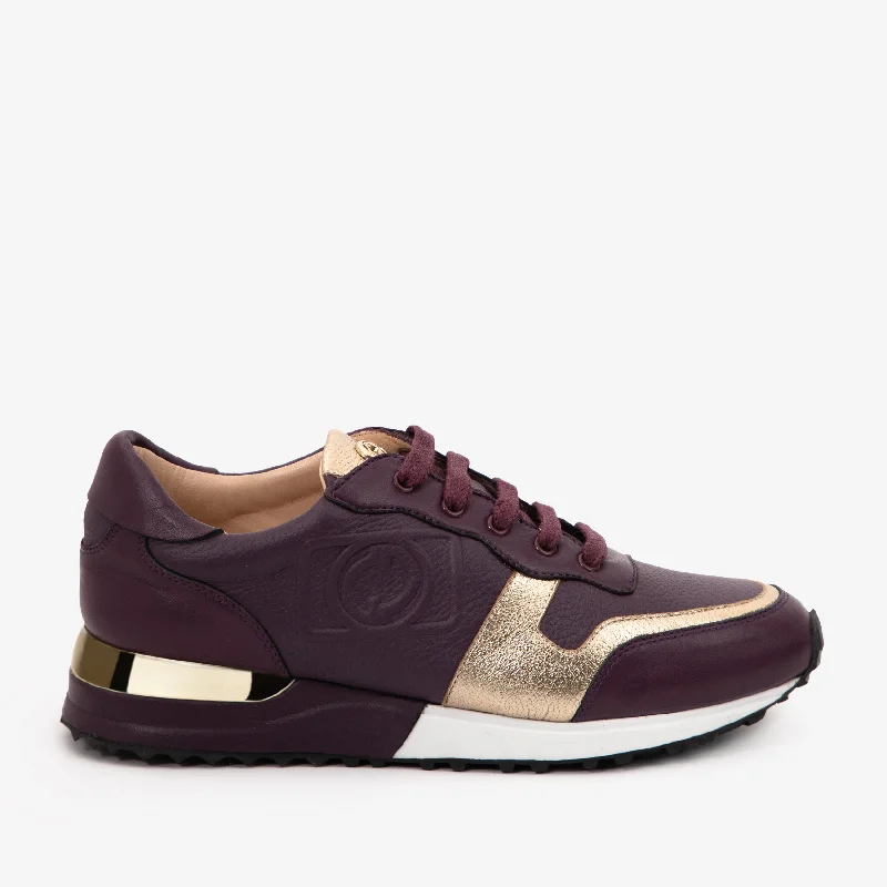 All-Season Shoes Deal The Masal Purple Leather Women Sneaker