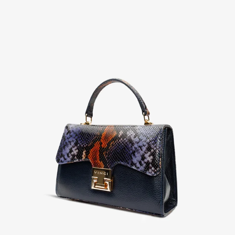 Women's Business Casual Shoes The Venezia Navy Blue Leather Hanbag