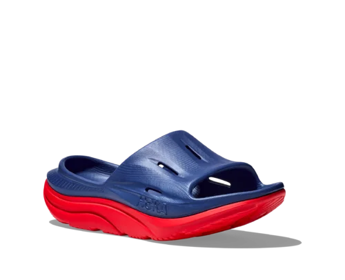 Flash Sale Hoka Ora Recovery Slide Bellwether Blue Red Alert Unisex