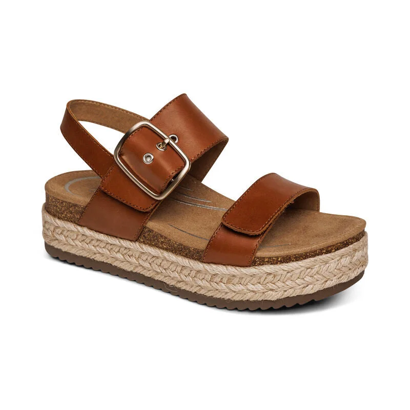 Discover Now Aetrex Vania Platform Cognac Women's Sandal