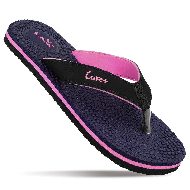Comfortable Business Shoes Women's Care Plus Flip-Flop  - WH3960 Navy Blue Pink