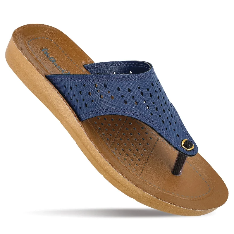 Luxury Shoes Clearance Walkaroo Womens Solid Thong Sandals  - 13733 Blue