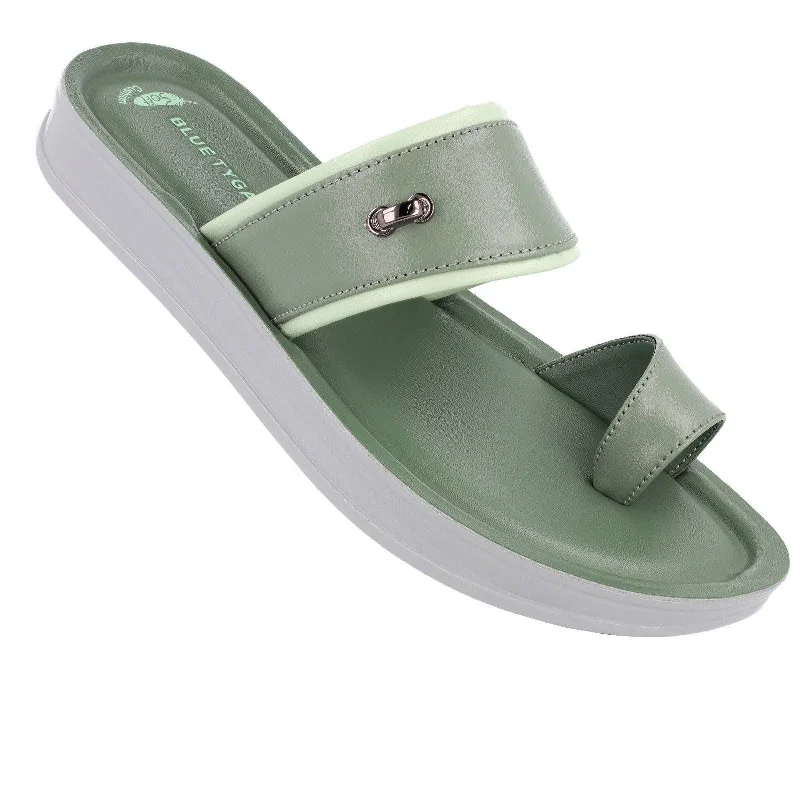 Versatile Shoes Promotion Blue Tyga Womens Toe-Ring Slide Sandal  - BT2320 Mint