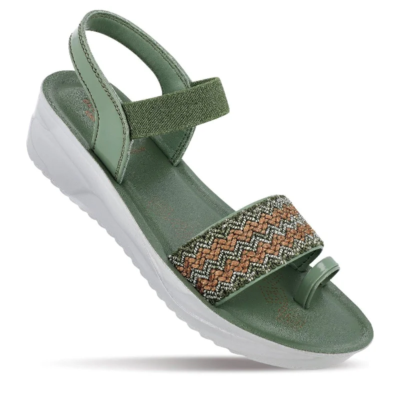Limited Styles Blue Tyga Womens Solid Thong Sandals  - BT2724 Green