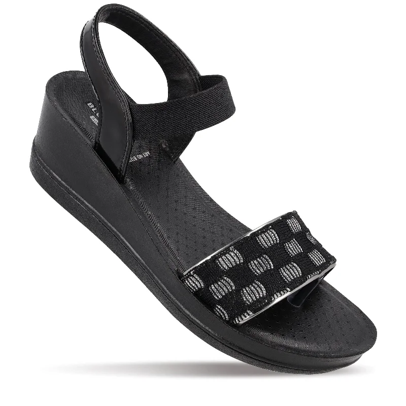 Designer Casual Shoes Walkaroo Womens Sandal  - BT2731 Black
