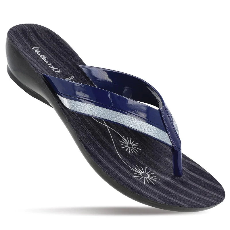 Trendy Footwear Sale Walkaroo Womens Shimmer Thong Sandal  - WL7089 Blue