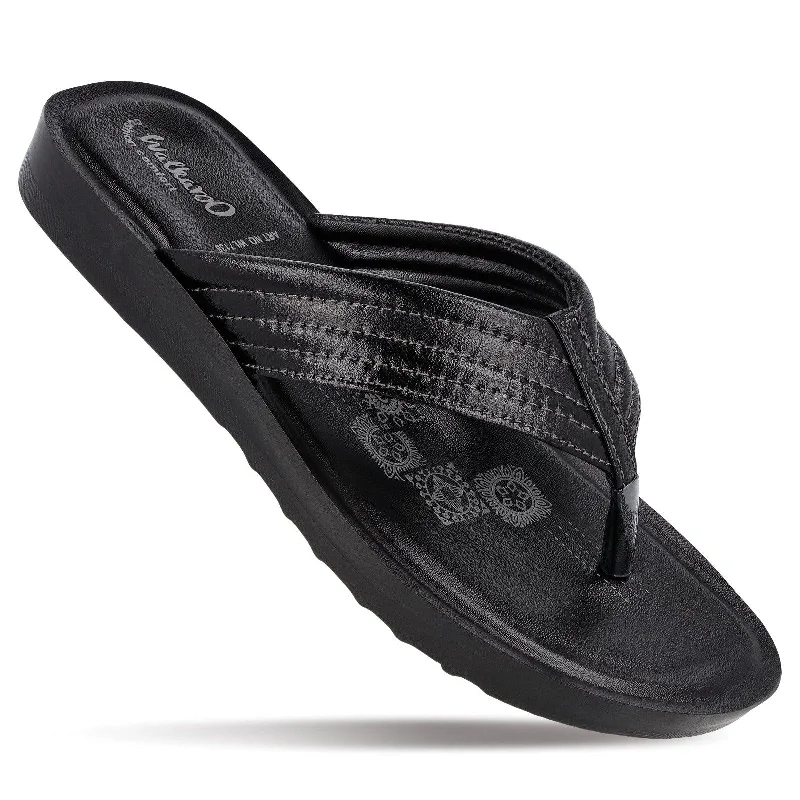 Soft Cushion Shoes Discount Walkaroo Womens Sandal  - WL7138 Black