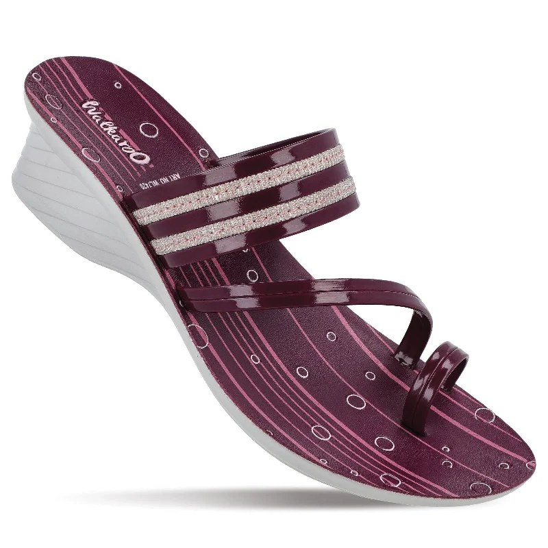 Latest Trends Walkaroo Womens Toe-Ring Slide Sandal  - WL7420 Grape