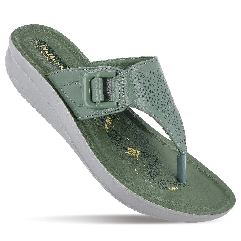 Stylish Savings Blue Tyga Womens Textured Thong Sandals  - WL7472 Mint