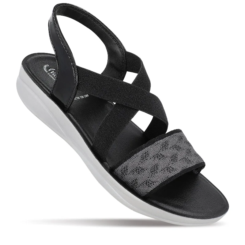 Early Bird Offer Walkaroo Womens Sandals  - WL7800 Black