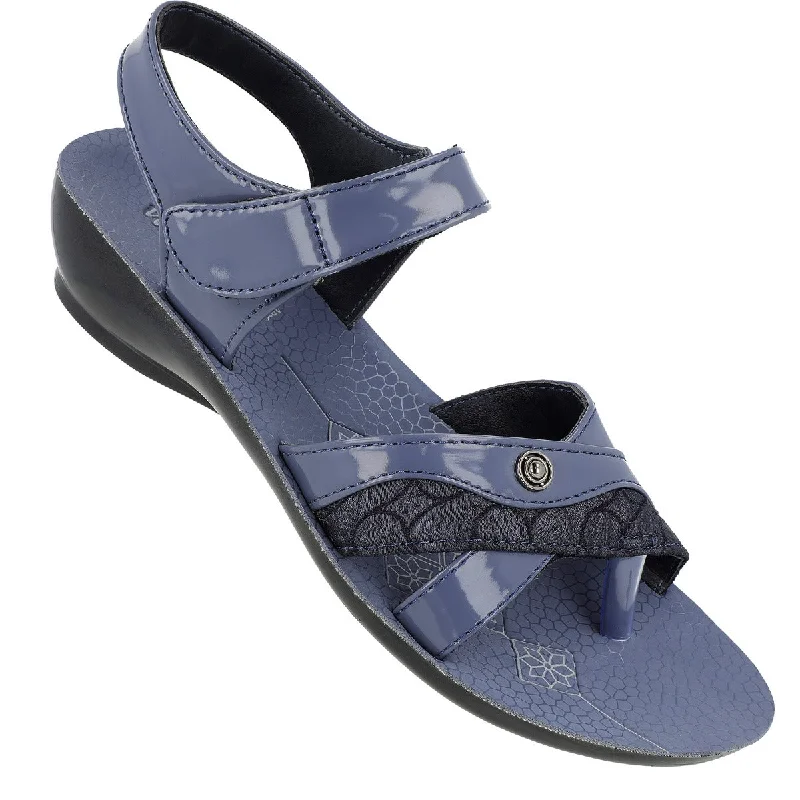 Non-Slip Shoes Sale Walkaroo Womens Ankle Strap Flat Sandal  - WL7801 Blue