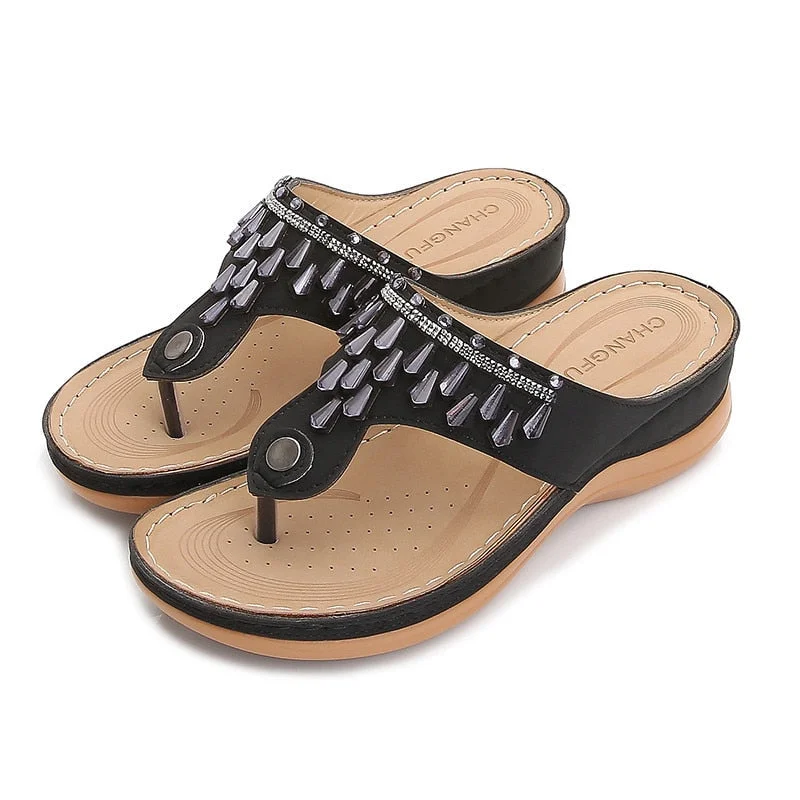 Fashionista Favorites Women's Black Summer Crystal Diamond Gem Flat Flip Flop Slippers Fashionista Favorites Women's Black Summer Crystal Diamond Gem Flat Flip Flop Slippers