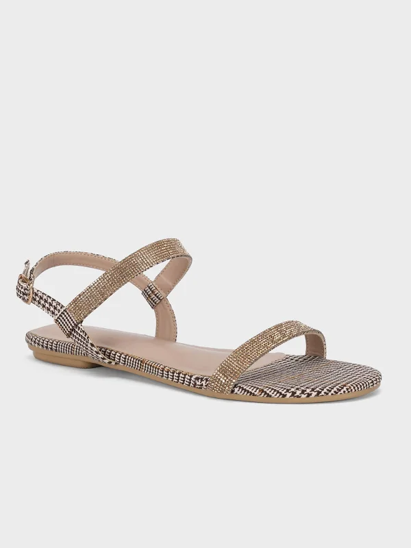 Women's "COACHI" Shimmer Flat Sandals