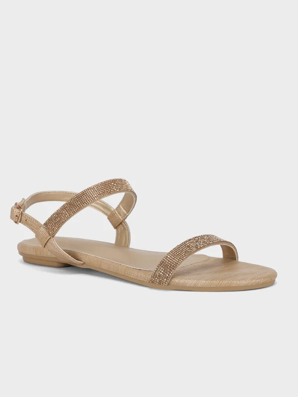 Women's "COACHI" Shimmer Flat Sandals